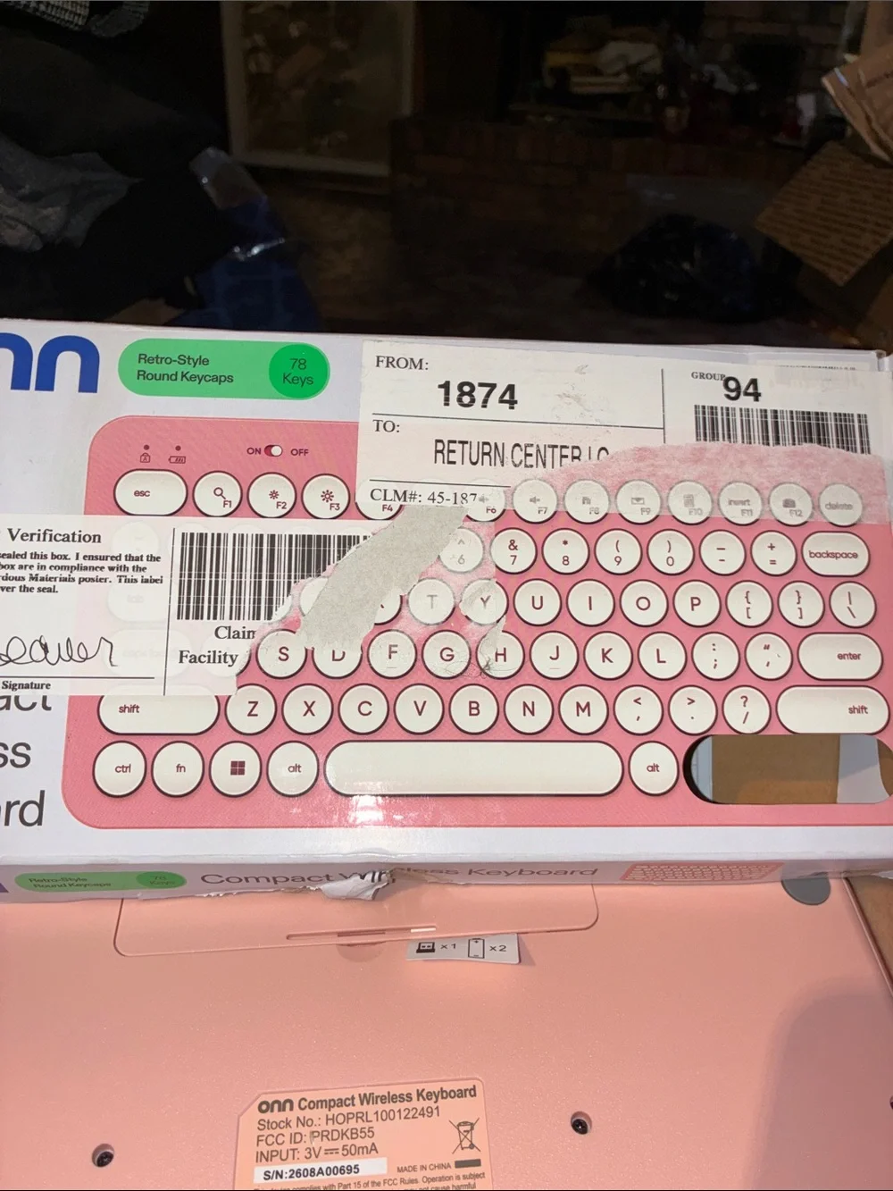 On Running Pink Compact Wireless Retro-Style Keyboard